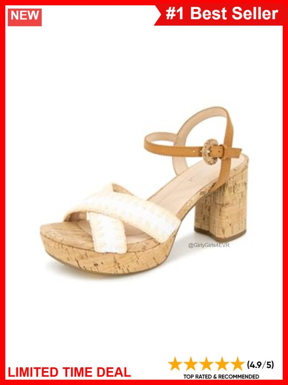 Kenneth Cole REACTION Women's Reeva Platform Heeled Sandal Cork 3" Block Heel